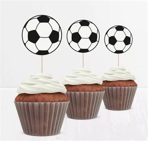 X Toppers Para Cupcakes Muffins Pelota De F Tbol Meses Sin Intereses