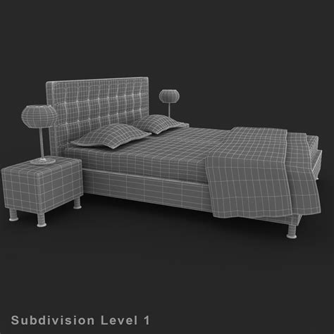 Lady Verstellbares Bett Lila Rigged 3d Modell 19 Max Fbx Obj