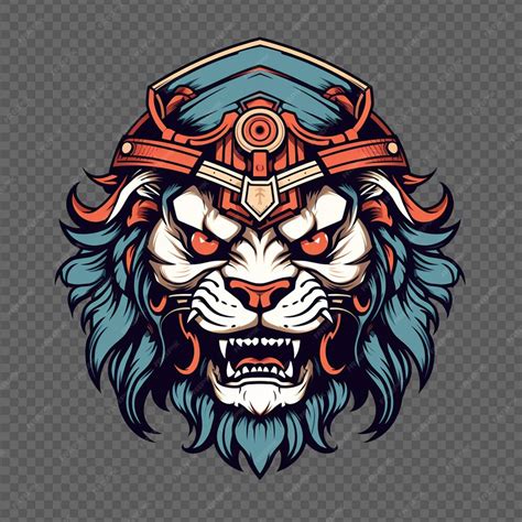 Premium Psd Lion Head Mascot Wearing An Ancient War Helmet