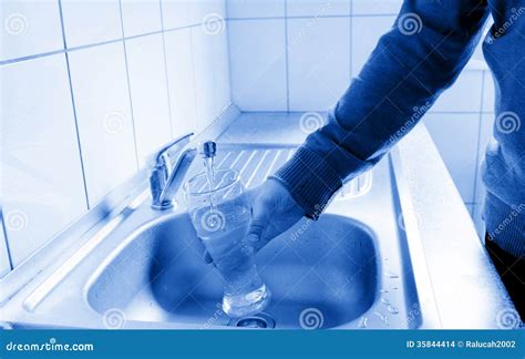 Pouring Fresh Tap Water Stock Photo Image Of Fresh Cool 35844414