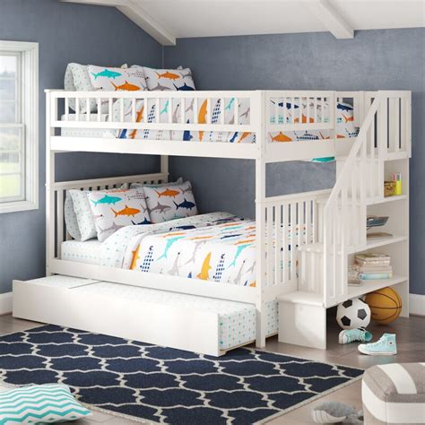 Viv Rae Shyann Staircase Full Over Full Bunk Bed With Trundle