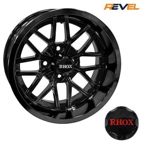 Rhox Rx281 14 Gloss Black Golf Cart Wheels