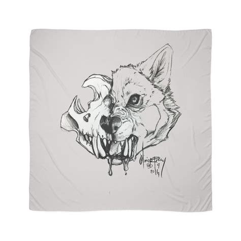 Wolf Skull Scarf For Sale By Caniien Wolf Skull Half Skull Skull