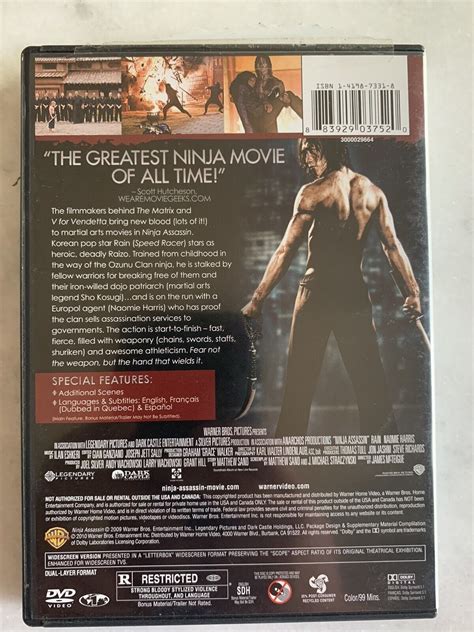 Ninja Assassin Dvd 2009 Ji Hoon Jung Martial Arts Htf Oop 883929037520 Ebay