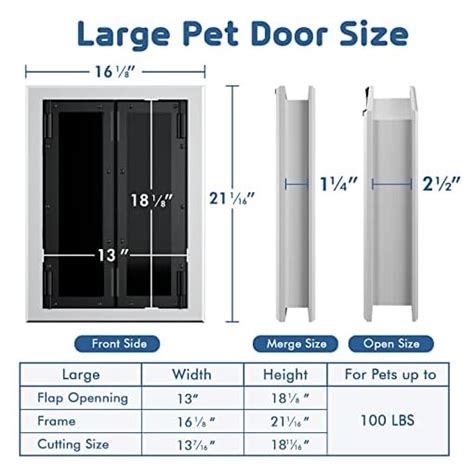 Premium Large Dog Door Petouch Aluminum Pet Door With Double Panels