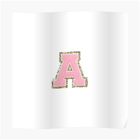 Preppy Pink Varsity Letter A Poster For Sale By Corsiglia Redbubble