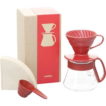 Hario V Color Coffee Dripper And Pot Red Amazon It Casa E Cucina