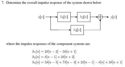 Solved Determine The Overall Impulse Response Of The System Chegg