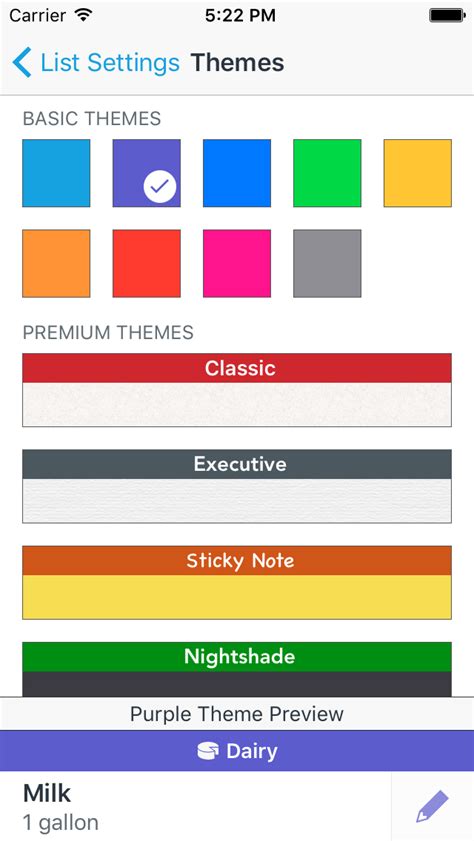 change  theme   list anylist