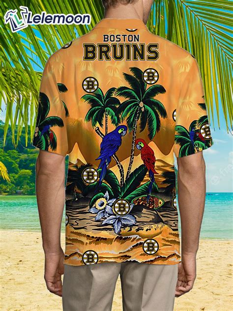 Boston Bruins Parrot Hawaiian Shirt Lelemoon