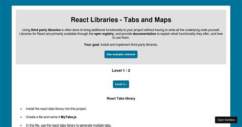 React Libraries Tabs And Maps Codesandbox