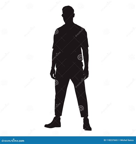 Man Standing Confidently Facing Forward with His Legs Crooked Stock Vector - Illustration of ...