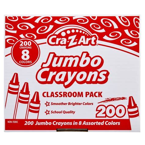 Cra Z Art Jumbo Crayon 8 Color 200 Count