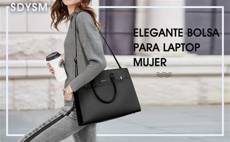 Bolsas De Mujer 15 6 Pulgadas Pu Bolsa Para Laptop Mujer Impermeable Negro Tote Bag Con