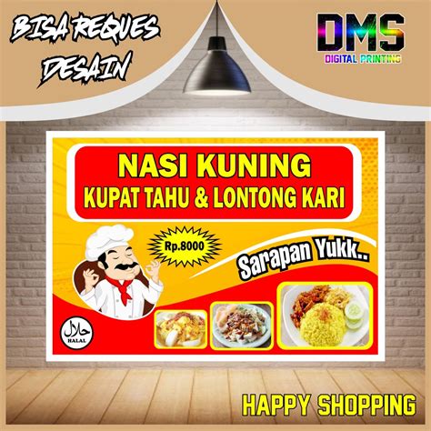 Jual Spanduk Banner Nasi Kuning Kupat Tahu Banner Nasi Kuning