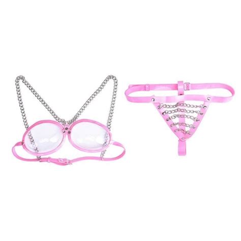 Punk Style Lingerie Homme Sexy Gay Soutien Gorge String Ficelle Erotique Cm Rose