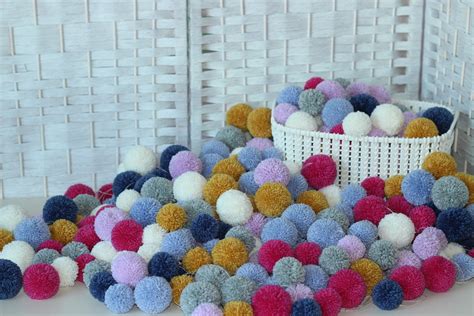 Handmade Wool Pom Pom Yarn Pom Pom Custom Pom Pom Fluffy Etsy