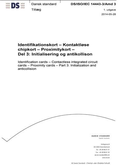 Dsisoiec 14443 3amd 32014 Identification Cards Contactless Integrated Circuit Cards