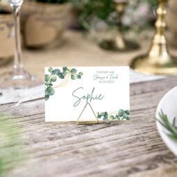 Tischkarte Hochzeit Eukalyptus Geometrie Bestellen Place Card