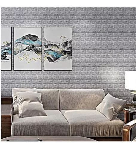 Panel L Mina D Adhesivo Para Pared Tapiz X Cm Gris Cuotas Sin