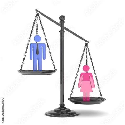 Isolated Old Fashioned Pan Scale With Man And Woman On White Background