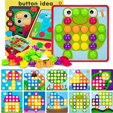 Wisplye Gioco Bottoni Per Bambini Pegboard Chiodini Giocattolo