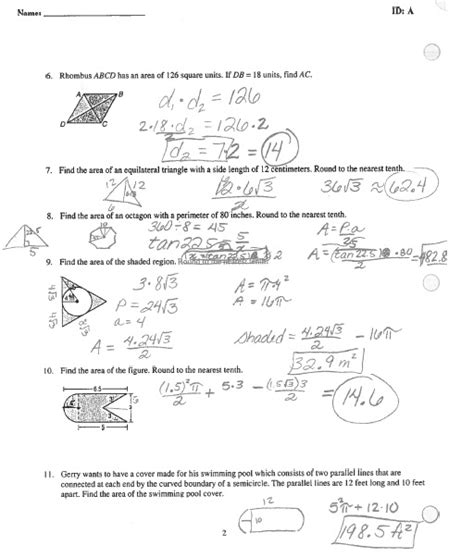 Geometry 10 3 Worksheet Answers