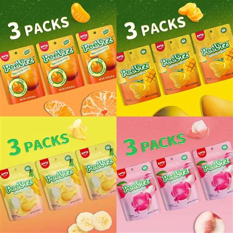 3 Packs 6 Mixed Packs Amos Peelable Gummy Peelerz Gummy Mango And