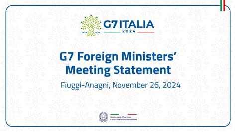 G7 Foreign Ministers Meeting Statement Fiuggi Anagni November 26