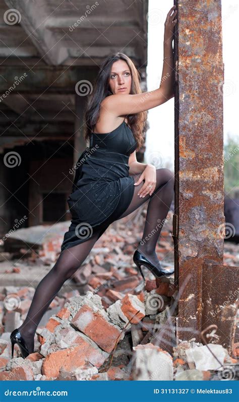 Woman In An Abandoned Factory Stock Image Image Of Fence Factory 31131327