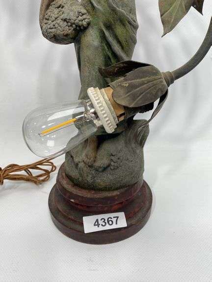 Art Nouveau French Spelter Woman Lamp Dixon S Auction At Crumpton