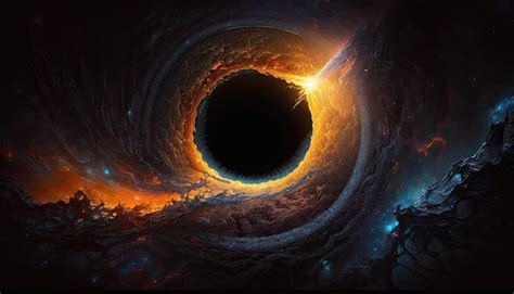 premium photo stunning realistic wallpaper   black hole deep space