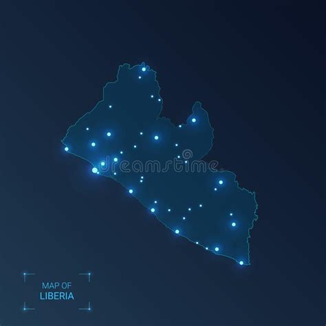 Vector Map Of Liberia High Detailed Country Map With Division Cities