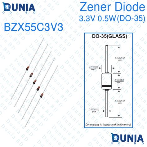 V Zener Diode W Half Watt Volt Do Bzx C V Dunia Bd