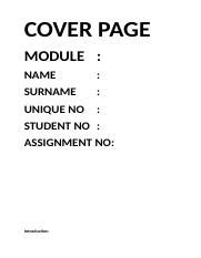 COVER PAGE LCP4801 ASSIGN.docx - COVER PAGE MODULE : NAME : SURNAME ...