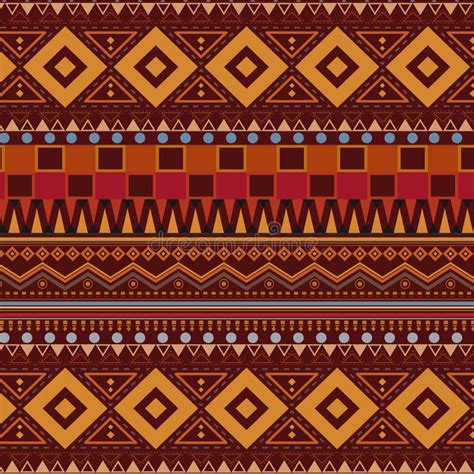 Tribal Ethnic Seamless Pattern On Brown Background Stock Vector