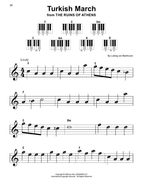 Turkish March By Ludwig Van Beethoven Sheet Music For Super Easy Piano At Sheet Music Direct