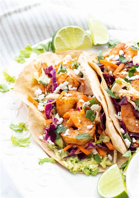 Spicy Shrimp Tacos With Cilantro Lime Slaw Haute Healthy Living