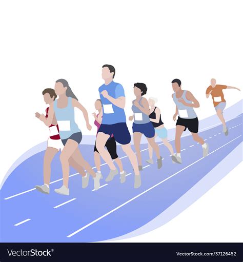 Marathon Runner Event Competition Sport Run Vector Image