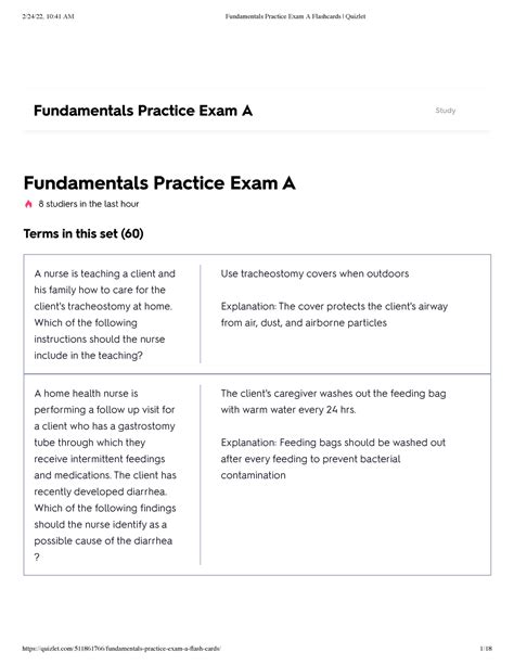 Fundamentals Practice Exam A Flashcards Quizlet Upgrade Fundamentals