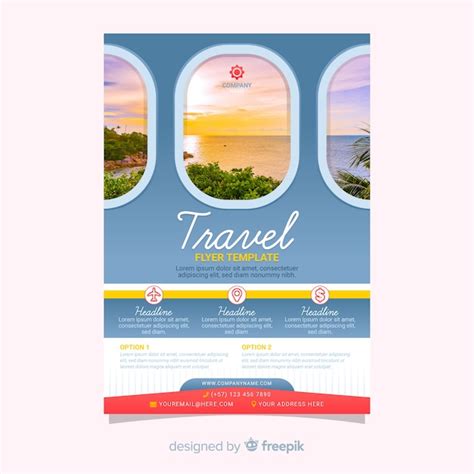 Cartel De Viaje De Plantilla Con Imagen Vector Gratis