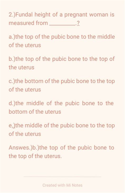 Explanation Fundal Height Sometimes Referred To As Mcdonalds Rule