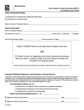 Fillable Online N R Standardized Eft Authorization Form Doc