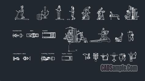 Gym Equipment Free Dwg Cad Blocks