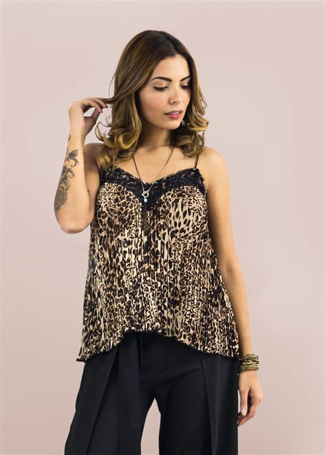 Blusa Alcinha Plissada Renda The Style Box