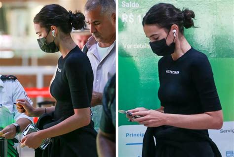 BALENCIAGA Bruna Marquezine aposta em aerolook básico grifado