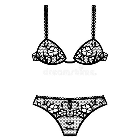 Hand Drawn Lingerie Panty And Bra Set Stock Vector Illustration Of