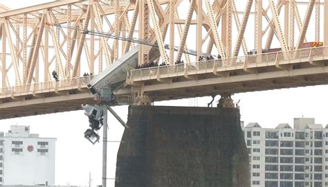 Semi Dangles Over Clark Memorial Bridge Louisville