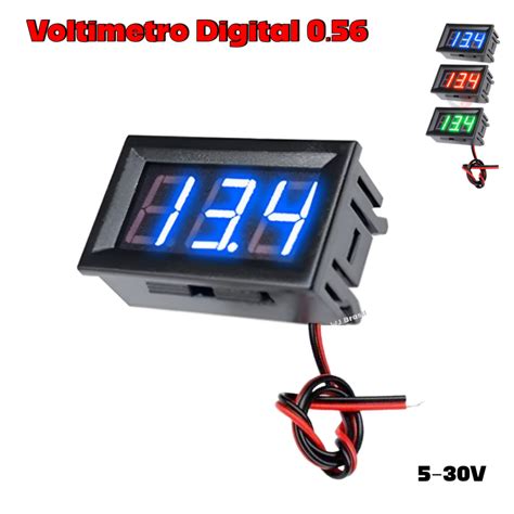 Voltimetro Digital Para Painel DC Medidor De Voltagem 5 30V Shopee Brasil