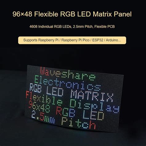 Waveshare Flexible Rgb Full Color Led Matrix Panel Mm Pitch